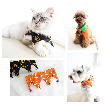 HKM-3046845 Halloween Pet Costume with Pumpkin Cloak and Bat Wings