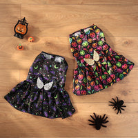 HKM-3046845 Pumpkin & Bat Angel Wings Dog Costume for Halloween, Sizes S-XL, Polyester Material