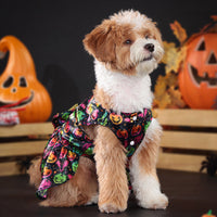 HKM-3046845 Pumpkin & Bat Angel Wings Dog Costume for Halloween, Sizes S-XL, Polyester Material