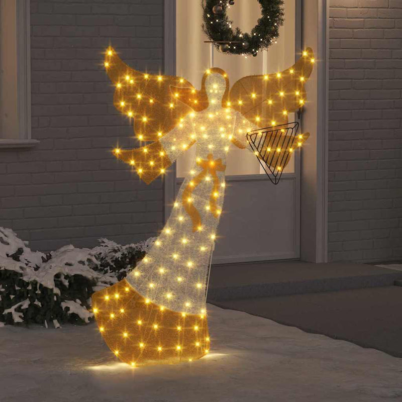 HKM-304723 Illuminated Angel Decoration with Warm White LED Lights, 116 x 29 x 158.5 cm, USB Powered, Indoor/Outdoor Use