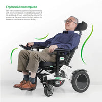 HKM-304787 Adjustable Multi-Functional Electric Wheelchair with Footrest and Headrest, Aluminum Alloy Frame