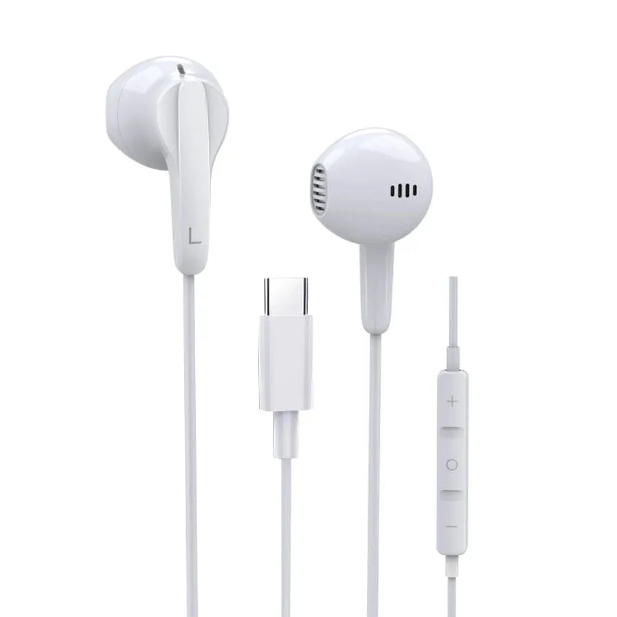 HKM-304915 Type-C Wired Earbuds with Microphone - In-Ear Sports Earphones for Samsung and OnePlus