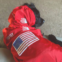 HKM-3050045 Large Dog Raincoat - Waterproof and Windproof, Available in Black and Red, Sizes S-5XL, Made of Durable Polyester