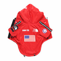 HKM-3050045 Large Dog Raincoat - Waterproof and Windproof, Available in Black and Red, Sizes S-5XL, Made of Durable Polyester