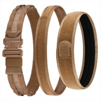 HKM-3050429 Tactical Nylon Magic Tape Belt ¨C Camouflage, Brown & Black Options, Adjustable Inner Outer Fit
