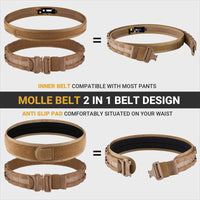 HKM-3050429 Tactical Nylon Magic Tape Belt ¨C Camouflage, Brown & Black Options, Adjustable Inner Outer Fit