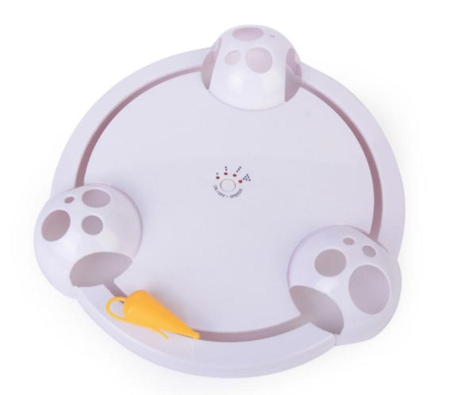 HKM-305107 Electric Toy Rat Carousel with Catching Disk for Pet Playtime - 32x7 cm Plastic Design