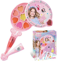 HKM-305171 Children's Makeup Set with Lip Gloss, Fairy Gold Mirror, and Eye Shadow for Creative Play