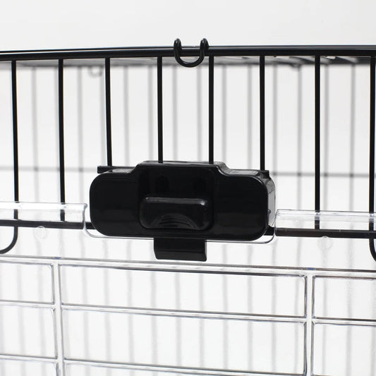HKM-3052093 2-Level Small Animal Cage with Wheels, Removable Tray, Platform and Ramp for Rabbits, Chinchillas, and Ferrets - Black
