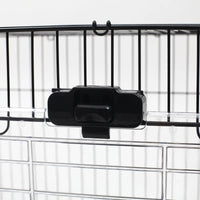 HKM-3052093 2-Level Small Animal Cage with Wheels, Removable Tray, Platform and Ramp for Rabbits, Chinchillas, and Ferrets - Black