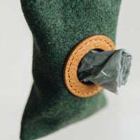 HKM-3054653 Portable Dog Poop Bag Holder - Green & Gray Felt, Compact Size 9*5*2cm