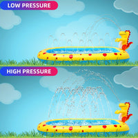 HKM-3055677 Dinosaur-Themed Water Spray Play Mat for Kids and Pets, 170x105x65cm