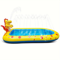 HKM-3055677 Dinosaur-Themed Water Spray Play Mat for Kids and Pets, 170x105x65cm