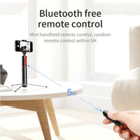 HKM-305619 Adjustable Bluetooth Selfie Stick Tripod for iPhone Models - Aluminum Alloy Construction
