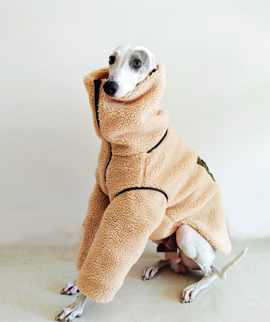 HKM-3056573 Super Thick Lamb Fleece Coat for Greyhounds and Whippets - Casual Two-Wear Design