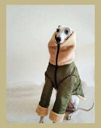 HKM-3056573 Super Thick Lamb Fleece Coat for Greyhounds and Whippets - Casual Two-Wear Design