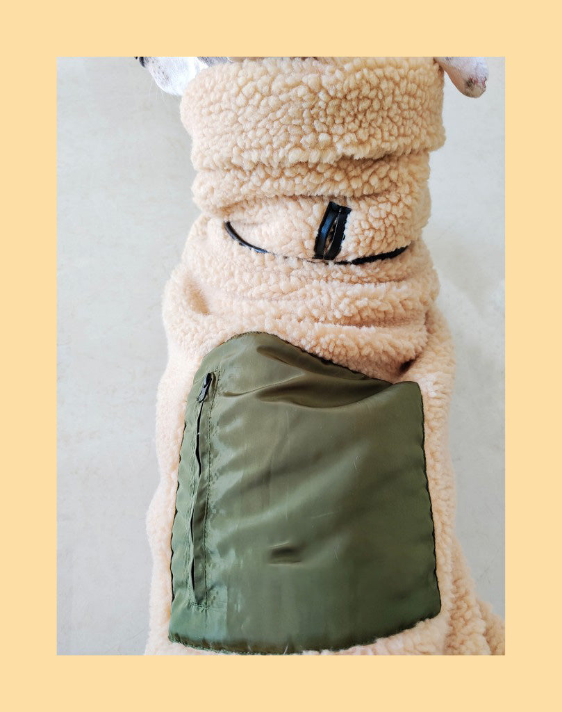 HKM-3056573 Super Thick Lamb Fleece Coat for Greyhounds and Whippets - Casual Two-Wear Design