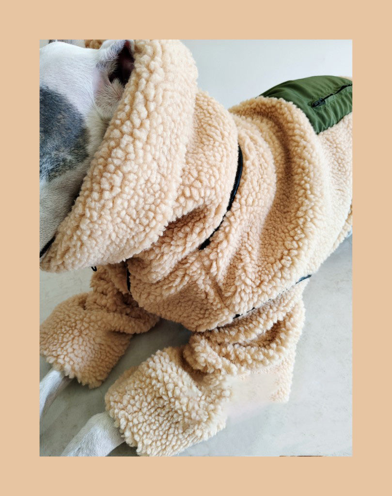 HKM-3056573 Super Thick Lamb Fleece Coat for Greyhounds and Whippets - Casual Two-Wear Design