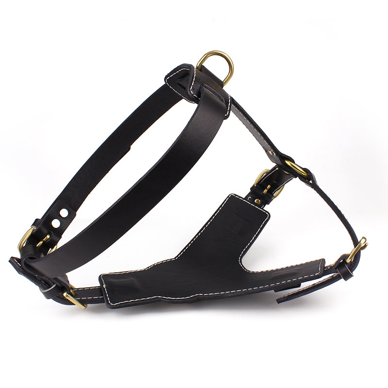 HKM-3057469 Cowhide Pet Chest and Back Harness for Medium to Large Dogs, Sizes M and L Available