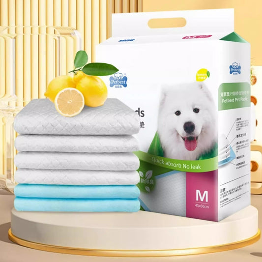HKM-305747 Thickened Pet Urine Pads with Bamboo Charcoal and Lemon Scent - Multiple Sizes Available