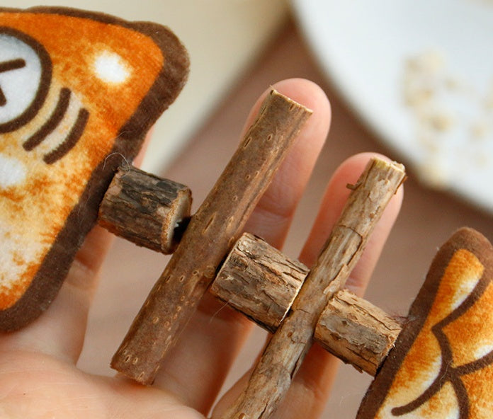 HKM-3057853 Grilled Fish Bone Plush Molar Toy for Cats - 16.5cm Soft Chew Plaything