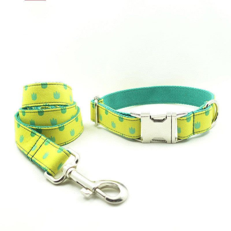 HKM-3057981 Adjustable Dog Collar and Leash Set with Cute Paw Pattern for Small to Large Dogs - Dragon Claw Design