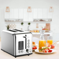 HKM-305811 Smart Digital 2-Slice Electric Toaster with LED Display and Multiple Functions