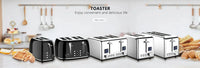 HKM-305811 Smart Digital 2-Slice Electric Toaster with LED Display and Multiple Functions