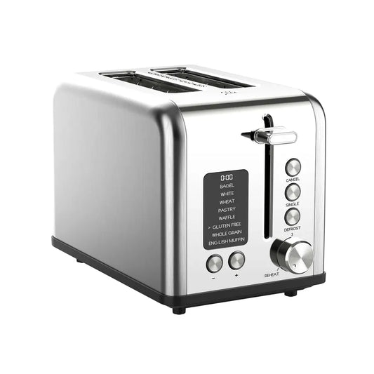 HKM-305811 Smart Digital 2-Slice Electric Toaster with LED Display and Multiple Functions