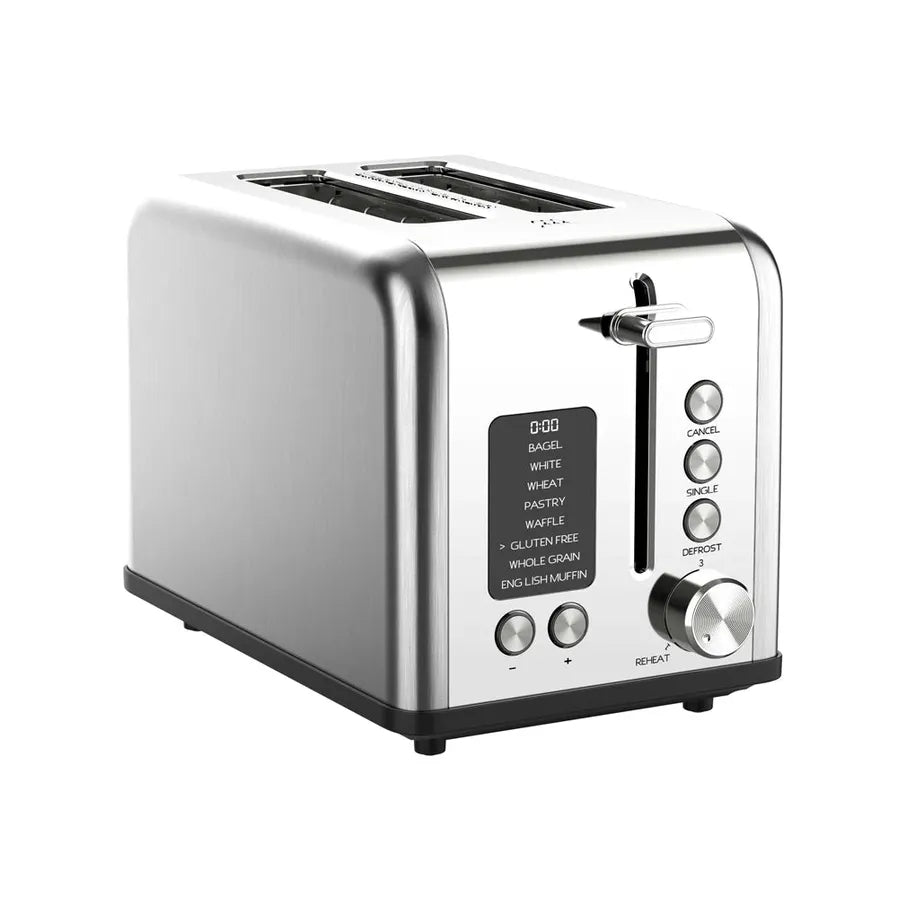 HKM-305811 Smart Digital 2-Slice Electric Toaster with LED Display and Multiple Functions