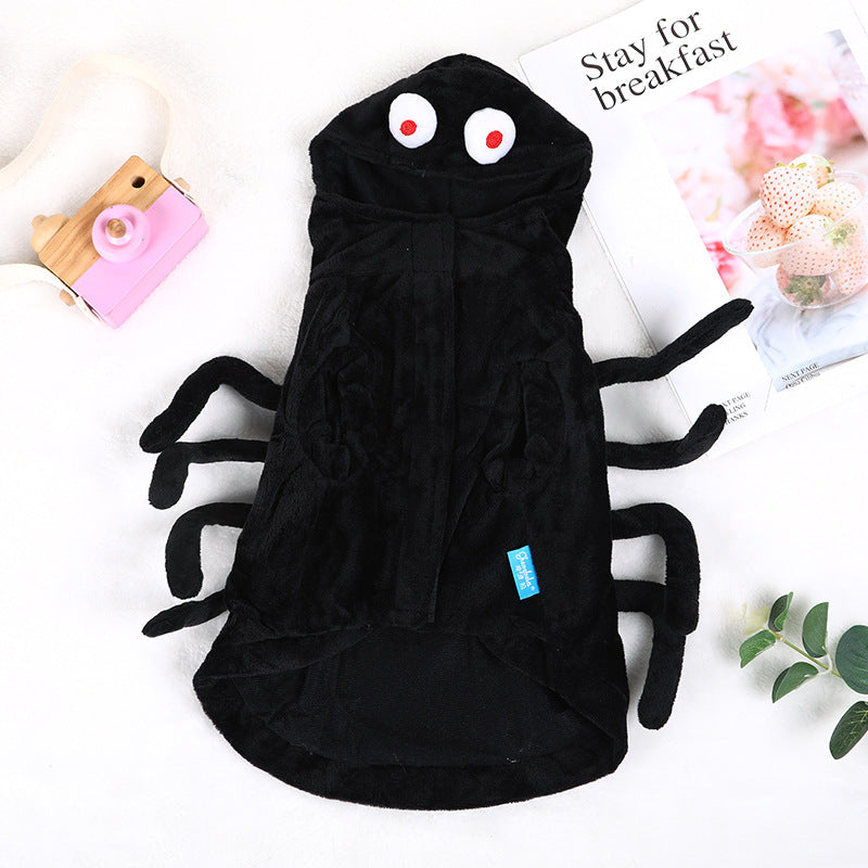 HKM-3058749 Funny Spider Pattern Dog Clothes for Halloween - Sizes S, M, L, Made of Polyester