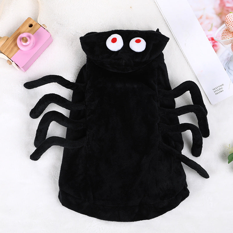 HKM-3058749 Funny Spider Pattern Dog Clothes for Halloween - Sizes S, M, L, Made of Polyester