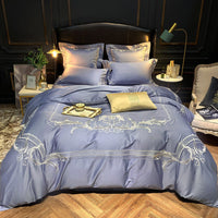 HKM-305875 Light Luxury Four-Piece Embroidery Bedding Set in Long-Staple Cotton
