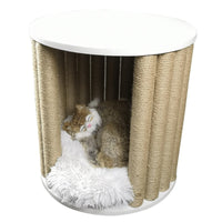 HKM-3059645 Cat Climber and Stool - Durable Pet Furniture with Hemp Rope and Wood Finish
