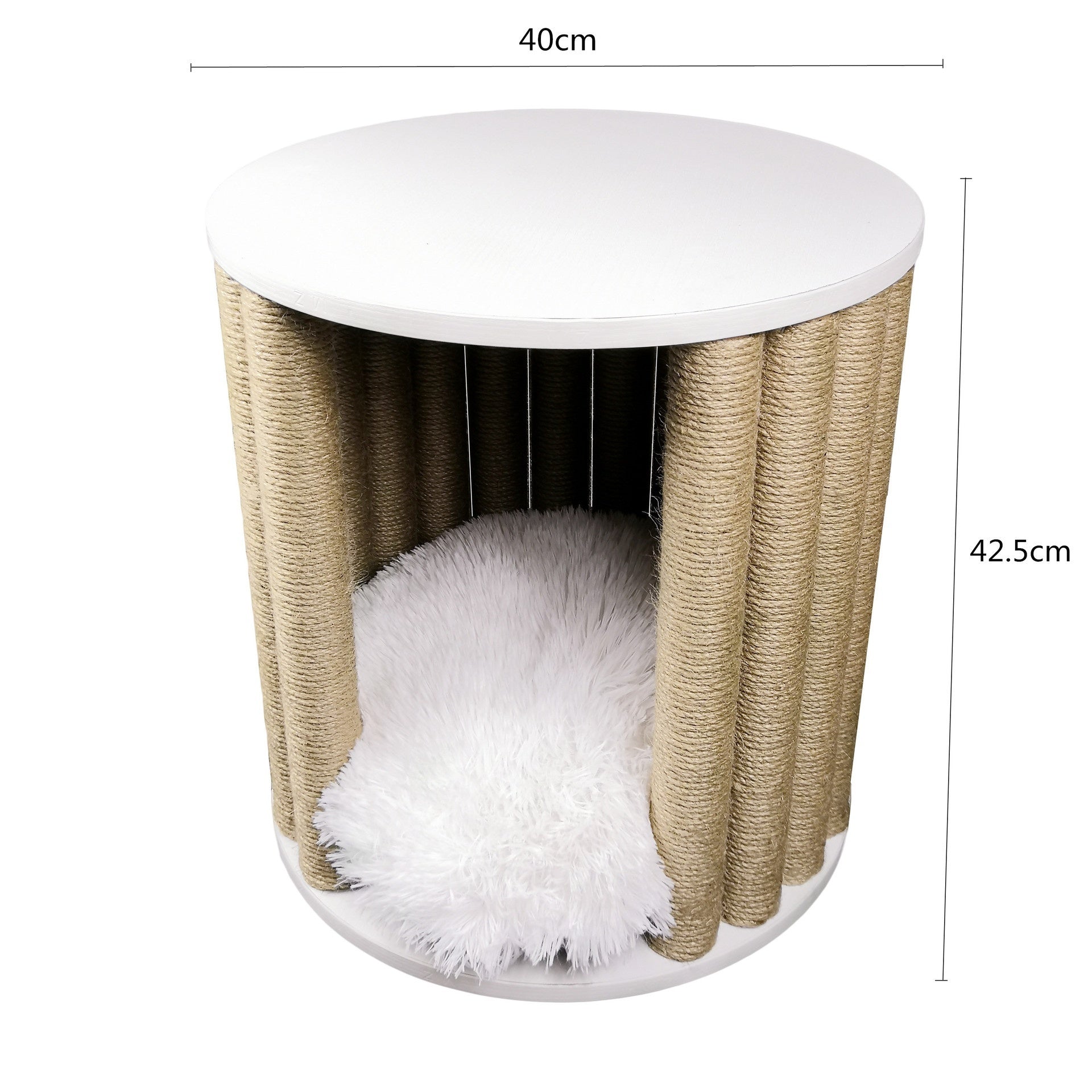 HKM-3059645 Cat Climber and Stool - Durable Pet Furniture with Hemp Rope and Wood Finish