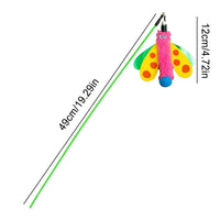 HKM-3061437 Interactive Cat Wand with Bell and Dragonfly Teaser for Indoor Cats