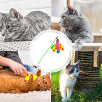 HKM-3061437 Interactive Cat Wand with Bell and Dragonfly Teaser for Indoor Cats