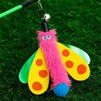 HKM-3061437 Interactive Cat Wand with Bell and Dragonfly Teaser for Indoor Cats
