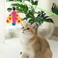HKM-3061437 Interactive Cat Wand with Bell and Dragonfly Teaser for Indoor Cats