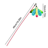 HKM-3061437 Interactive Cat Wand with Bell and Dragonfly Teaser for Indoor Cats