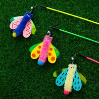 HKM-3061437 Interactive Cat Wand with Bell and Dragonfly Teaser for Indoor Cats