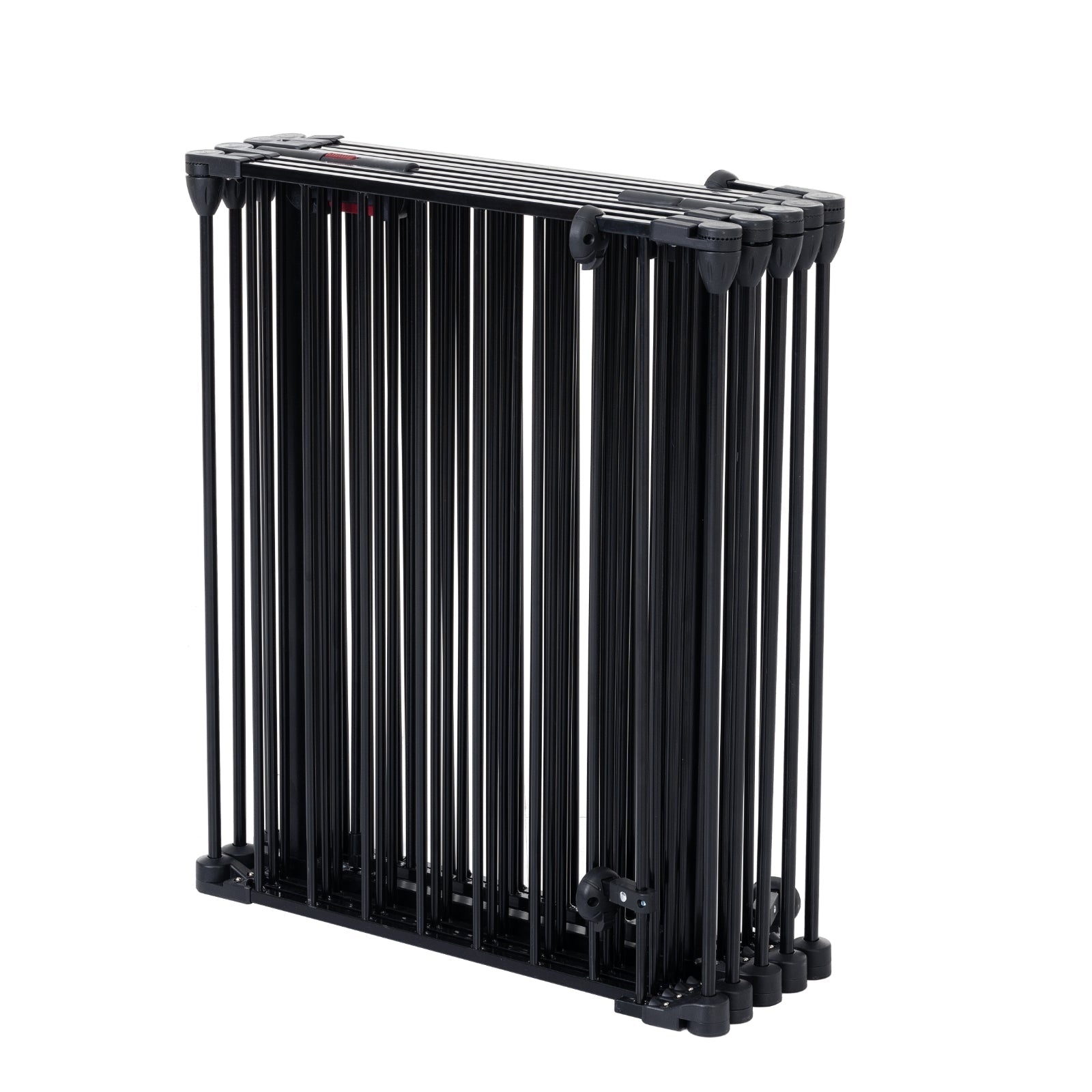 HKM-3062333 Adjustable 150-Inch Metal Safety Gate with Walk-Through Door for Pets, Kids, and Fireplaces