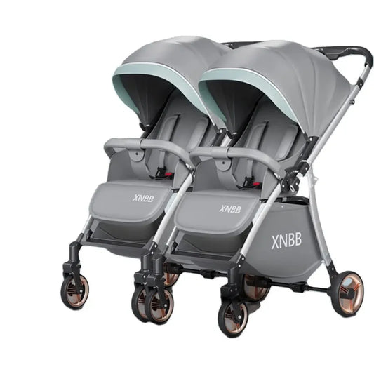 HKM-306259 Twin Baby Stroller Pram with Two-Seating Models - Foldable and Adjustable