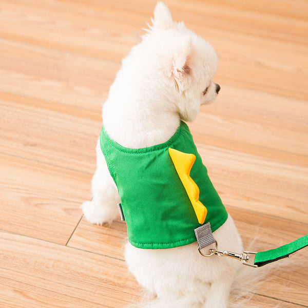 HKM-3063229 Cute Dinosaur Chest Strap with 1.2m Traction Belt for Pets