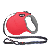 HKM-3063741 Automatic Retractable Dog Leash - Durable Nylon, Scalable Lengths of 4m (S) and 5m (L) in Blue, Black, and Red