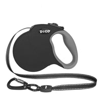 HKM-3063741 Automatic Retractable Dog Leash - Durable Nylon, Scalable Lengths of 4m (S) and 5m (L) in Blue, Black, and Red