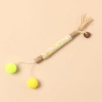 HKM-3064765 Molar Cat Teaser Toy with Feather and Bell - Colorful Ropes and Balls