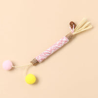 HKM-3064765 Molar Cat Teaser Toy with Feather and Bell - Colorful Ropes and Balls