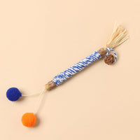 HKM-3064765 Molar Cat Teaser Toy with Feather and Bell - Colorful Ropes and Balls