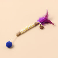 HKM-3064765 Molar Cat Teaser Toy with Feather and Bell - Colorful Ropes and Balls